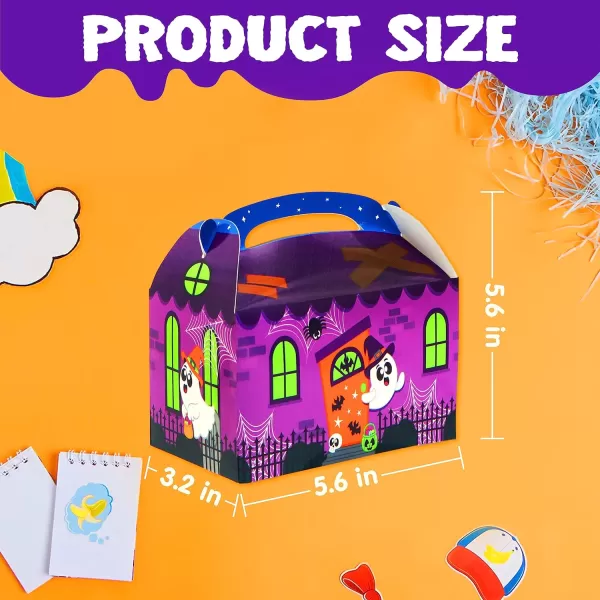 JOYIN 32 Pcs Halloween Trick or Treat Candy Boxes 56quotx566quotx35quot 3D Halloween House Cardboard Treat Boxes Cupcake Cookie Goodie Boxs for Halloween Party Favor SuppliesTrick or Treat Boes