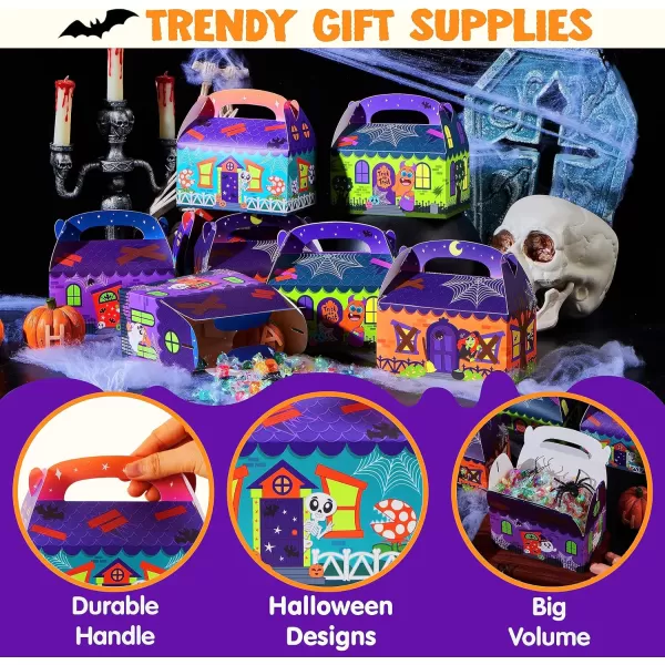 JOYIN 32 Pcs Halloween Trick or Treat Candy Boxes 56quotx566quotx35quot 3D Halloween House Cardboard Treat Boxes Cupcake Cookie Goodie Boxs for Halloween Party Favor SuppliesTrick or Treat Boes