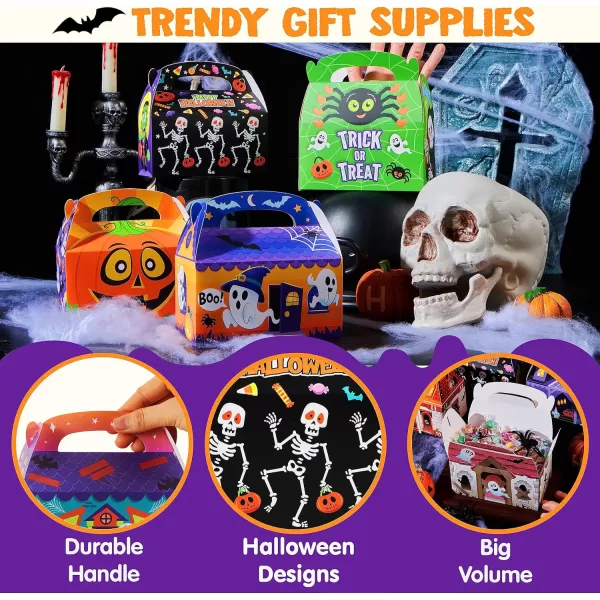 JOYIN 36 PCS Halloween Cardboard Treat Boxes Trick or Treat Candy Boxes Cookies Goodie Bags for Halloween Party Favor Supplies Classroom Exchange Goody Bags