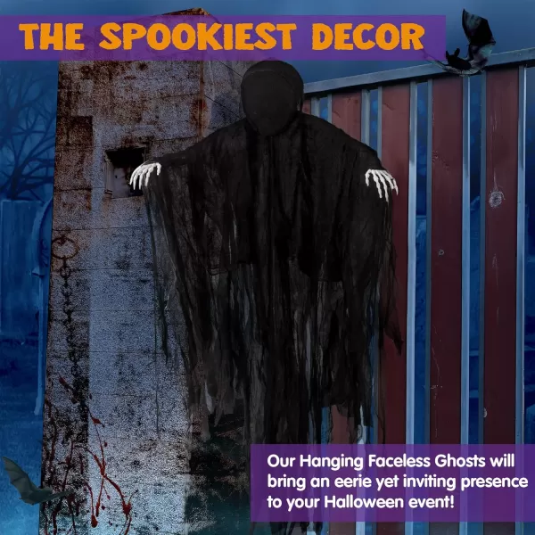 JOYIN 63 Halloween Decorations Outdoor Grim ReaperDark Faceless Hanging Ghost Decor in Black Horror Robe for Halloween Yard Tree Graveyard Hanging Decorations Haunted House Outside DecorBlack