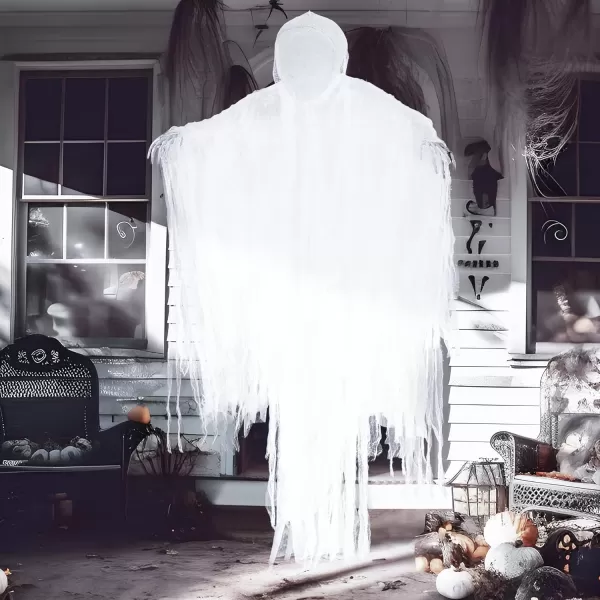 JOYIN 63 Halloween Decorations Outdoor Grim ReaperDark Faceless Hanging Ghost Decor in Black Horror Robe for Halloween Yard Tree Graveyard Hanging Decorations Haunted House Outside DecorWhite