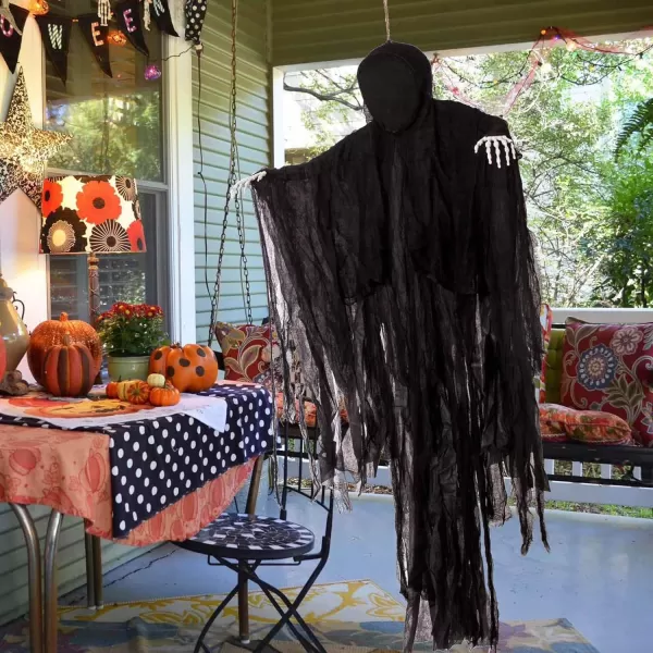 JOYIN 63 Halloween Decorations Outdoor Grim ReaperDark Faceless Hanging Ghost Decor in Black Horror Robe for Halloween Yard Tree Graveyard Hanging Decorations Haunted House Outside DecorBlack