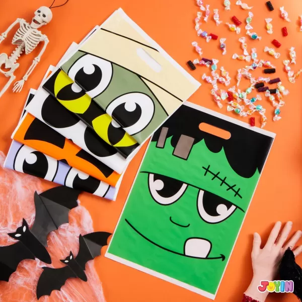JOYIN 72 Pcs Halloween Goodie Bags for TrickorTreating Halloween Snacks Halloween Party Favors Event Party Favor Supplies Halloween Trick or Treat Bags Classroom Goody Bags