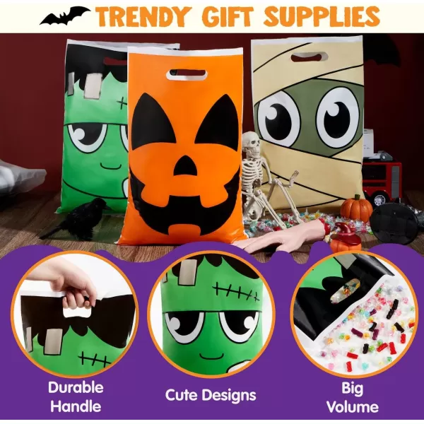 JOYIN 72 Pcs Halloween Goodie Bags for TrickorTreating Halloween Snacks Halloween Party Favors Event Party Favor Supplies Halloween Trick or Treat Bags Classroom Goody Bags
