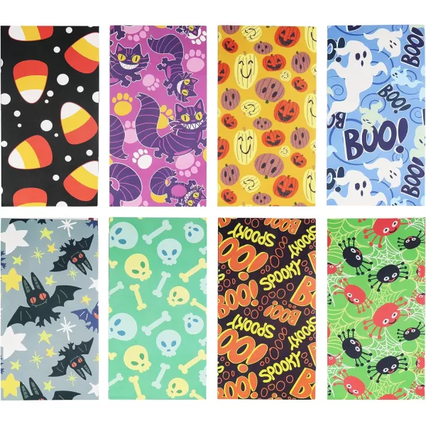 JOYIN 72 pcs 8 Assorted Designs Halloween Paper Candy Treat Bags for Kids Halloween Party Favors Halloween Snacks Event Party Favor Supplies Halloween Trick or Treat Bags Classroom Goody Bags