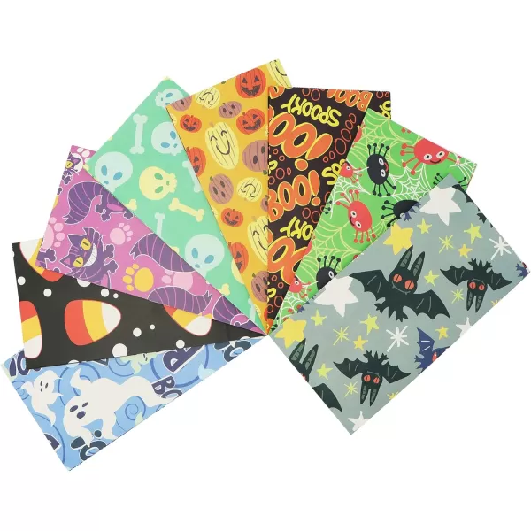 JOYIN 72 pcs 8 Assorted Designs Halloween Paper Candy Treat Bags for Kids Halloween Party Favors Halloween Snacks Event Party Favor Supplies Halloween Trick or Treat Bags Classroom Goody Bags