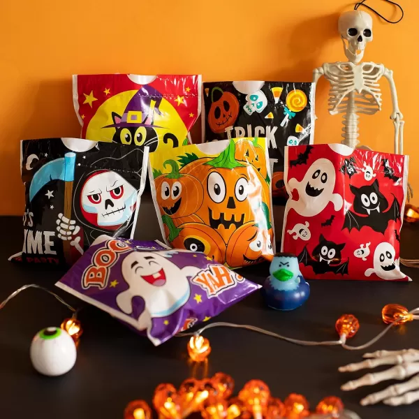 JOYIN 96 Halloween Drawstring Treat Bags 6quotx6quot Halloween Goody Bags for Kids Trick or Treat Goodie Bags Classroom Halloween Party Favor Supplies
