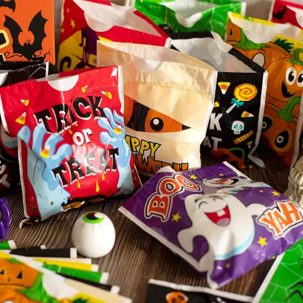 JOYIN 96 Halloween Drawstring Treat Bags 6quotx6quot Halloween Goody Bags for Kids Trick or Treat Goodie Bags Classroom Halloween Party Favor Supplies