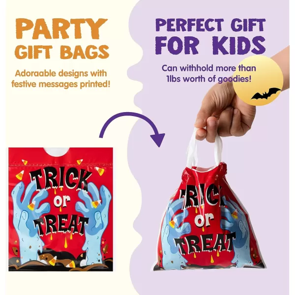 JOYIN 96 Halloween Drawstring Treat Bags 6quotx6quot Halloween Goody Bags for Kids Trick or Treat Goodie Bags Classroom Halloween Party Favor Supplies