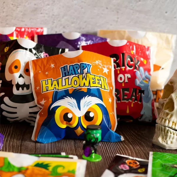 JOYIN 96 Halloween Drawstring Treat Bags 6quotx6quot Halloween Goody Bags for Kids Trick or Treat Goodie Bags Classroom Halloween Party Favor Supplies