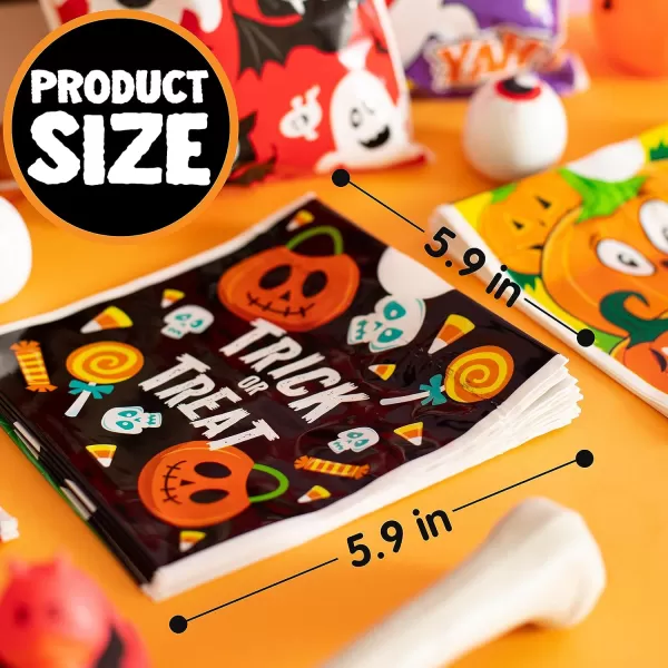 JOYIN 96 Halloween Drawstring Treat Bags 6quotx6quot Halloween Goody Bags for Kids Trick or Treat Goodie Bags Classroom Halloween Party Favor Supplies