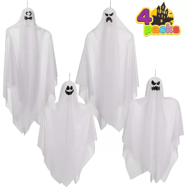 JOYIN Halloween Hanging Ghosts4 Pack Two in 355 and Two in 275 for Halloween Party Decoration Cute Flying Ghost for Front Yard Patio Lawn Garden Party Dcor and Halloween Hanging Decorations
