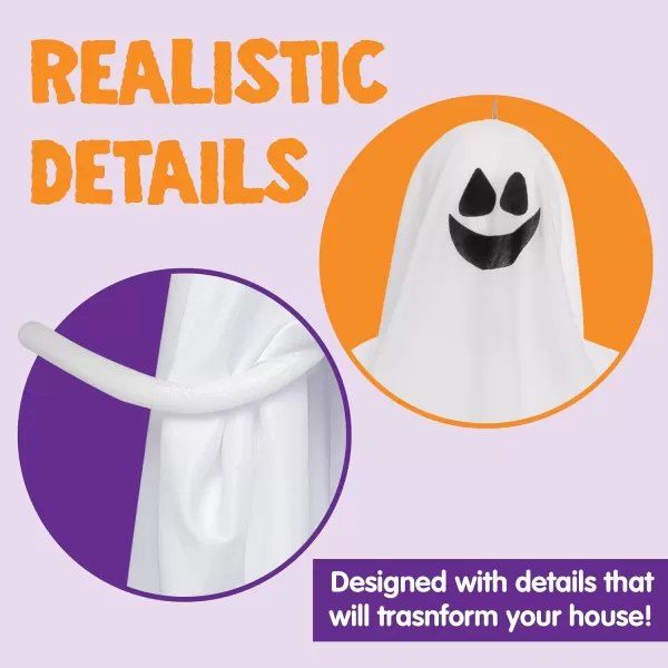 JOYIN Halloween Hanging Ghosts4 Pack Two in 355 and Two in 275 for Halloween Party Decoration Cute Flying Ghost for Front Yard Patio Lawn Garden Party Dcor and Halloween Hanging Decorations