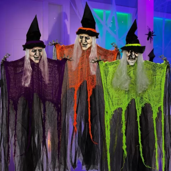 JOYIN 3 Pack 353quot Hanging Witch with Bendable Arms Halloween Indoor and Outdoor Decorations