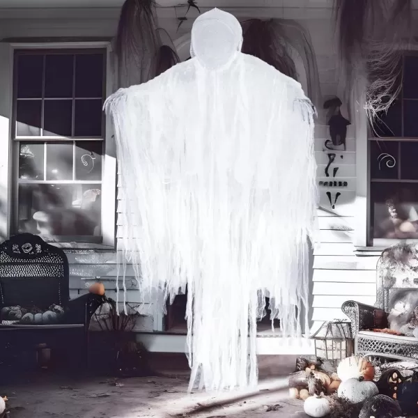 JOYIN 63 Halloween Decorations Outdoor Grim ReaperDark Faceless Hanging Ghost Decor in Black Horror Robe for Halloween Yard Tree Graveyard Hanging Decorations Haunted House Outside DecorWhite