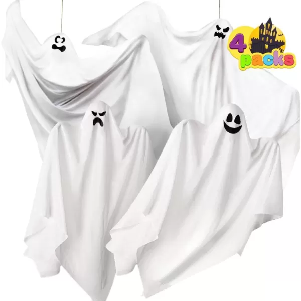 JOYIN Halloween Hanging Ghosts4 Pack Two in 355 and Two in 275 for Halloween Party Decoration Cute Flying Ghost for Front Yard Patio Lawn Garden Party Dcor and Halloween Hanging Decorations