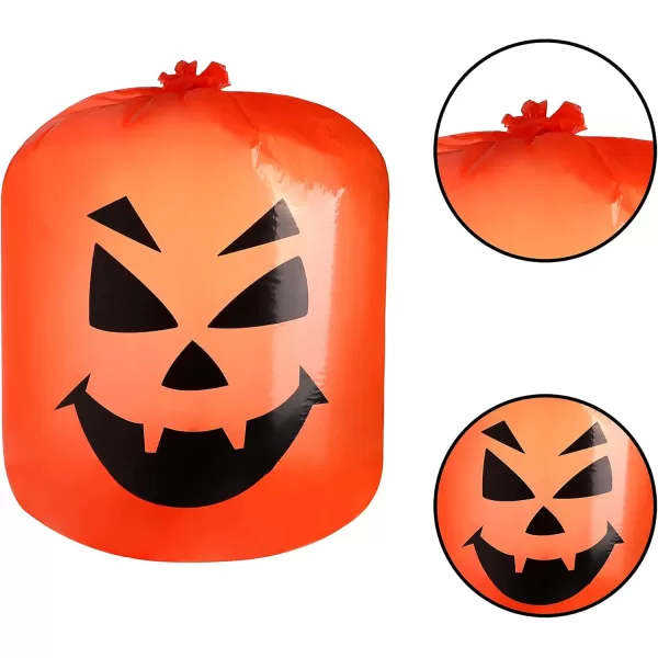 JOYIN 10 Pcs Halloween Pumpkin Plastic Lawn and Leaf Bags Decoration  Outdoor Fall Trash Bag Decor  Orange Jack O Lantern Bags for Halloween Party and Decoration