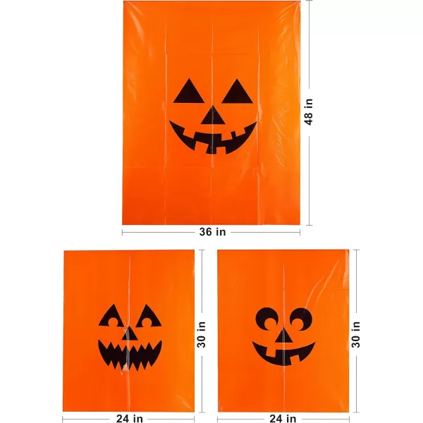 JOYIN 10 Pcs Halloween Pumpkin Plastic Lawn and Leaf Bags Decoration  Outdoor Fall Trash Bag Decor  Orange Jack O Lantern Bags for Halloween Party and Decoration