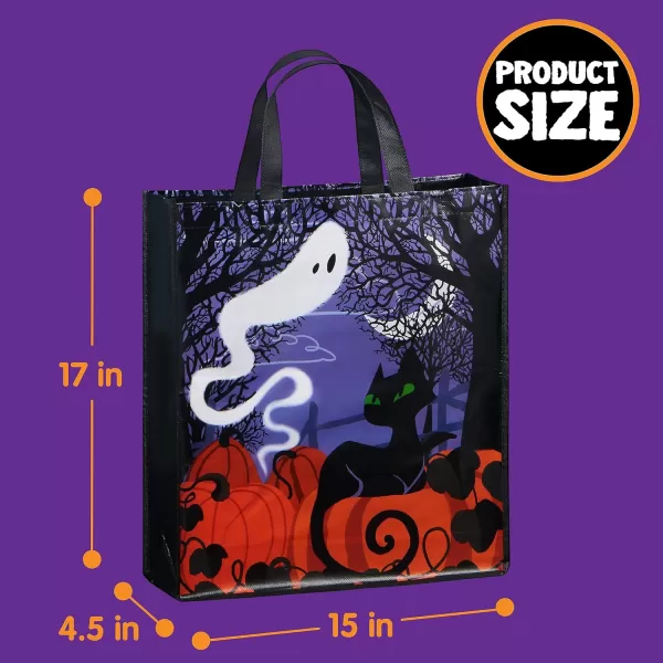 JOYIN 12 Halloween Large Treat Goody Tote Bags 17 x 15 for Halloween Trick or Treat Candy Bags Gift Goodie Bags School Classroom Bags Party Favor Supplies