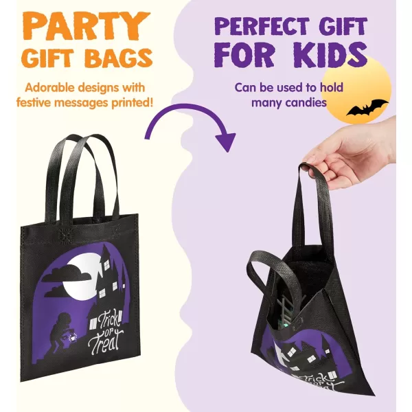 JOYIN 32 NonWoven Halloween Tote Gift Bags Colorful for Kids 6 Patterns Design Trick or Treat Bags for Halloween Party Favor Supplies Reusable Goody Candy Bag Halloween Snacks Goodie BagsMulticolor