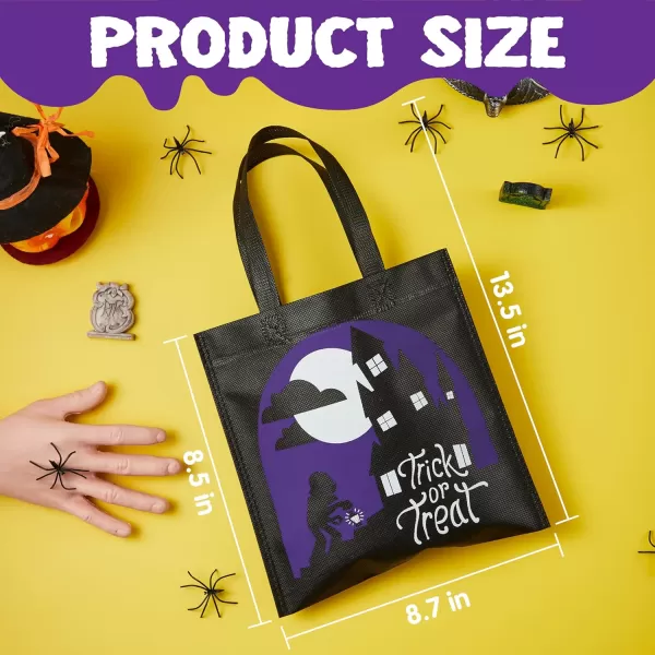 JOYIN 32 NonWoven Halloween Tote Gift Bags Colorful for Kids 6 Patterns Design Trick or Treat Bags for Halloween Party Favor Supplies Reusable Goody Candy Bag Halloween Snacks Goodie BagsMulticolor