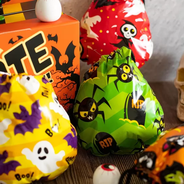 JOYIN 60 Halloween Drawstring Goody Treats Bags for Kids Halloween Trick or Treat Party Favor Supplies Classroom Candy Goodie Bags
