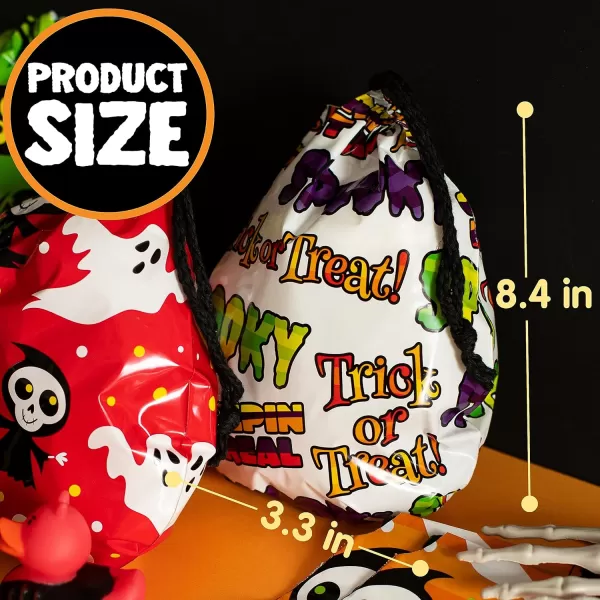 JOYIN 60 Halloween Drawstring Goody Treats Bags for Kids Halloween Trick or Treat Party Favor Supplies Classroom Candy Goodie Bags