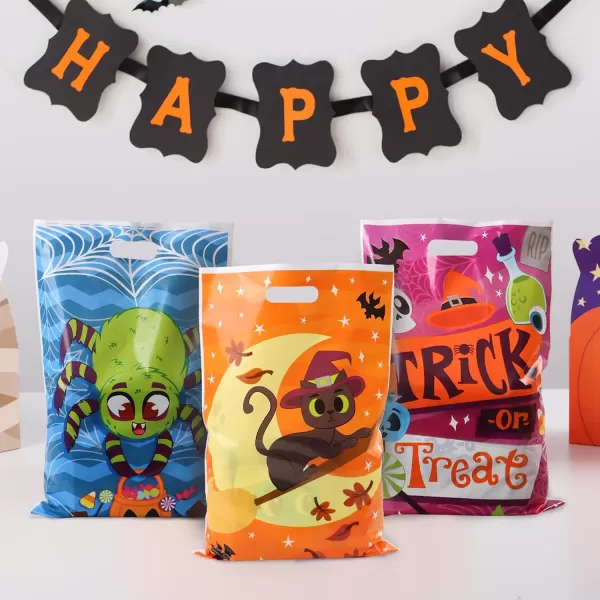 JOYIN 72 Pcs Halloween Goodie Bags Halloween Candy Bags in 6 Designs for Kids Snacks Party Favors Trick or Treating Bag for Halloween Party Supplies Snacks Stuffers Prizes