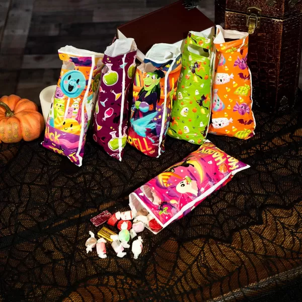 JOYIN 72 Pcs Halloween Plastic Treat Bags with Doubleside Print Halloween Candy Cookie Bags Halloween Goodie Bags Gift Bags for Halloween Party Favors TrickorTreating Halloween Treats