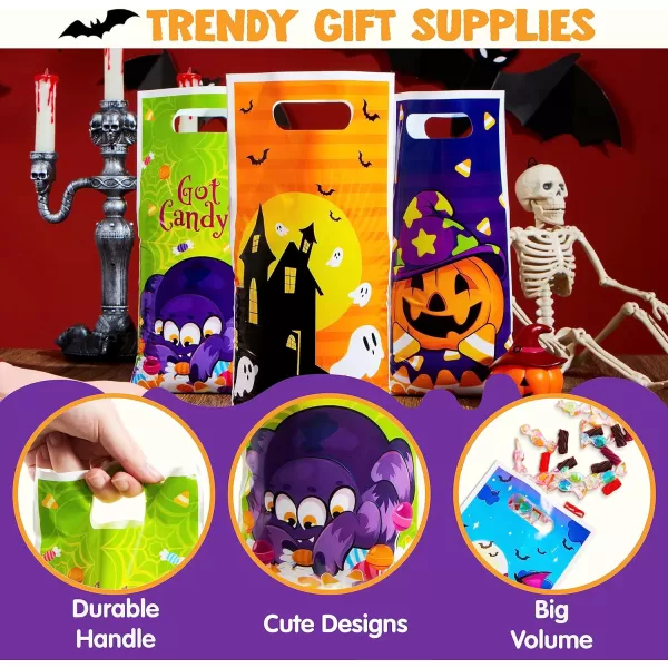 JOYIN 72 Pieces Halloween Trick Or Treat Bags in 4 Designs for TrickorTreating Halloween Party Favors Event Party Supplies Halloween Goodie Candy Bags