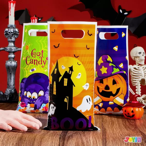 JOYIN 72 Pieces Halloween Trick Or Treat Bags in 4 Designs for TrickorTreating Halloween Party Favors Event Party Supplies Halloween Goodie Candy Bags