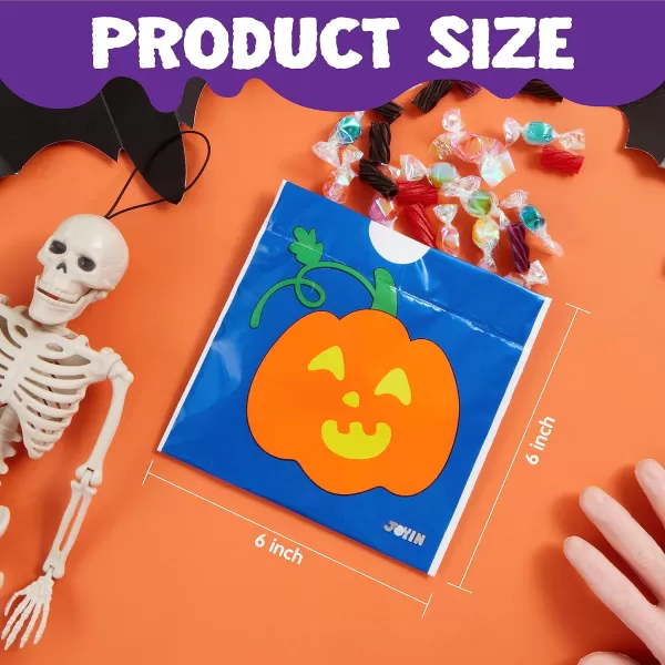 JOYIN 96 Pcs Halloween Drawstring Candy Bags Small Trick or Treat Bags Bulk Plastic Goodie Bags for Trick or Treating Gift Bags for Kids Boys Girls Halloween Party Favors Supplies