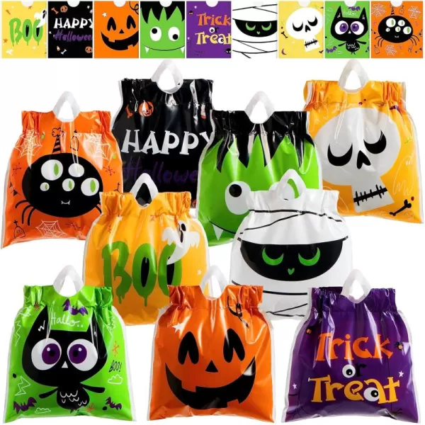 JOYIN 108 Pcs Halloween Drawstring Treat Bags with 9 Character Designs Mini Halloween Goodie Gift Bags Trick or Treat Candy Bags for Halloween Party Favor