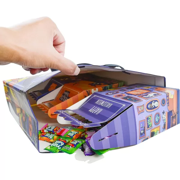 JOYIN 12 PCS Halloween Treat Bags Set Includes 9 Mini Halloween Treat Boxes and 3 Large Cardboard Paper Tote Bags for Trick or Treat Halloween Goodie Bags for Gift Kids Halloween Party Favor