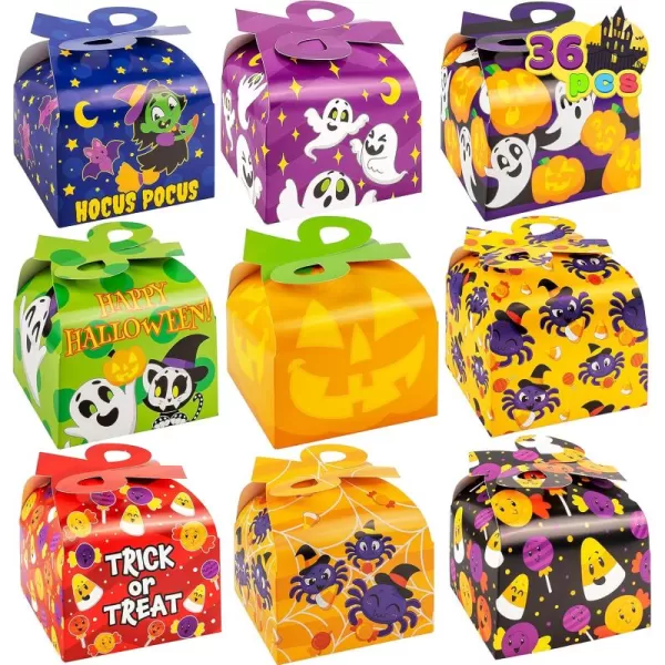 JOYIN Halloween Goodie Gift Boxes with Bow 36 Pcs Halloween TrickorTreat Candy Boxes for Halloween Party Favor Supplies Birthday Party Gift Boxes for Holidays School Events