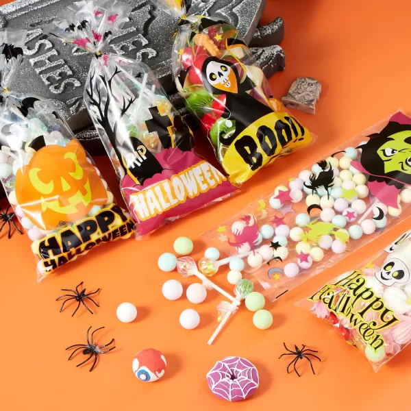 JOYIN 108 Pcs Halloween Cellophane Bags in 12 Halloween Classies Pattern Designs for TrickorTreating Halloween Party Favors Halloween Party Supplies Birthday Gifts Bags and Decoration