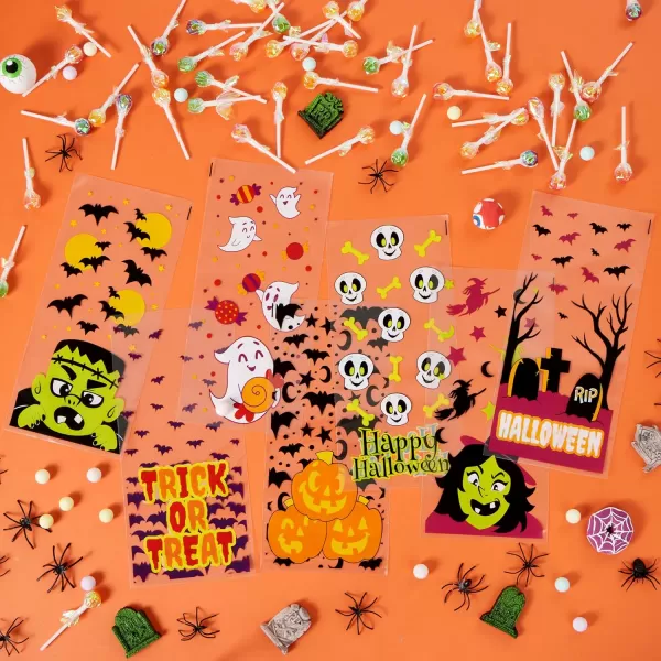 JOYIN 108 Pcs Halloween Cellophane Bags in 12 Halloween Classies Pattern Designs for TrickorTreating Halloween Party Favors Halloween Party Supplies Birthday Gifts Bags and Decoration