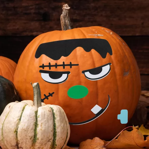 JOYIN 15 Packs Halloween Pumpkin Decorating Stickers Foam Craft Kit Party Supplies Party Favors for Kids Cute Pumpkin Foam Stickers Jack O Lantern Face Stickers School Arts Activities Games Gifts