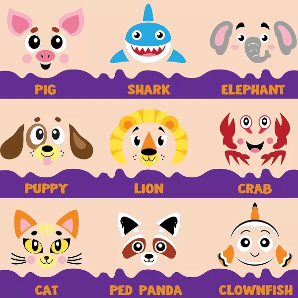 JOYIN 18 Packs Halloween Pumpkin Decorating Stickers Craft Kit Halloween Party Supplies Arts Activities Kids Party Favors Jack O Lantern Foam Face Sticker in 9 Animal Designs Classroom Party Games