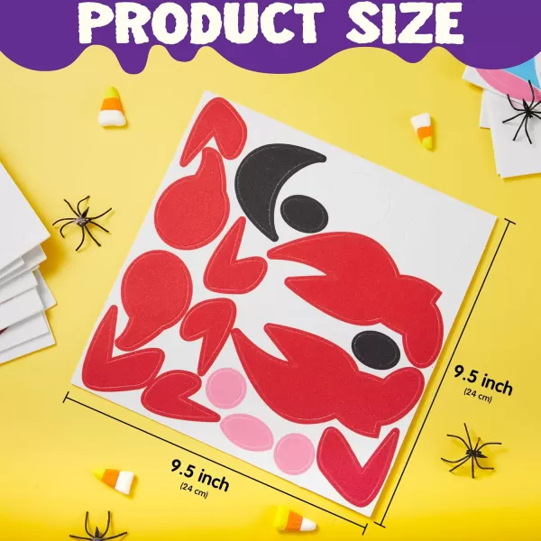JOYIN 18 Packs Halloween Pumpkin Decorating Stickers Craft Kit Halloween Party Supplies Arts Activities Kids Party Favors Jack O Lantern Foam Face Sticker in 9 Animal Designs Classroom Party Games