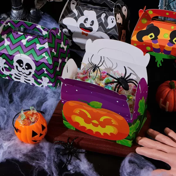JOYIN 24 PCS Halloween Candy Boxes House Cardboard Goodie Boxes Cookies Goodie Bags for Trick or Treat Holiday Pastries Cupcakes Halloween Party Favor Supplies Halloween Decoration