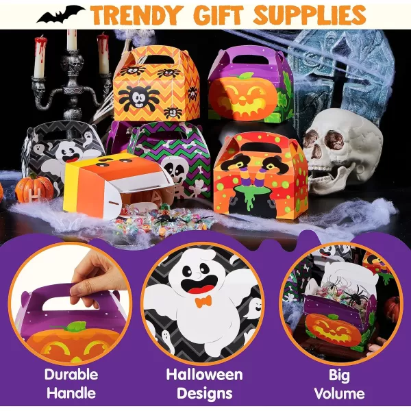 JOYIN 24 PCS Halloween Candy Boxes House Cardboard Goodie Boxes Cookies Goodie Bags for Trick or Treat Holiday Pastries Cupcakes Halloween Party Favor Supplies Halloween Decoration