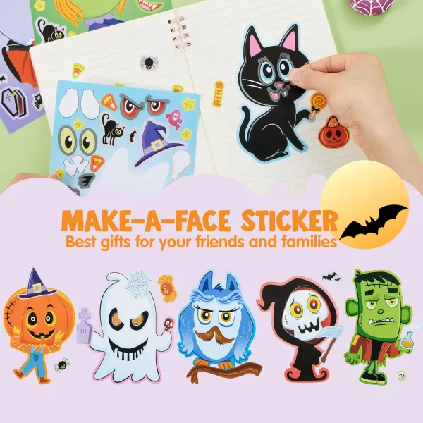 JOYIN 36 Pcs Halloween Make a Face Stickers for Kids Halloween Crafts Party Supplies Halloween Party Favor Funny Stickers with 9 Designs Halloween Games Classroom Art Activities Goodies TreatsCute Stickers