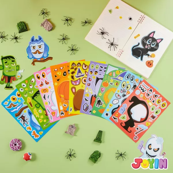 JOYIN 36 Pcs Halloween Make a Face Stickers for Kids Halloween Crafts Party Supplies Halloween Party Favor Funny Stickers with 9 Designs Halloween Games Classroom Art Activities Goodies TreatsCute Stickers