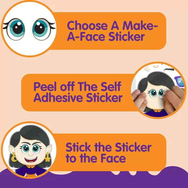 JOYIN 36 Pcs Halloween Make a Face Stickers for Kids Halloween Crafts Party Supplies Halloween Party Favor Funny Stickers with 9 Designs Halloween Games Classroom Art Activities Goodies TreatsFunny Stickers