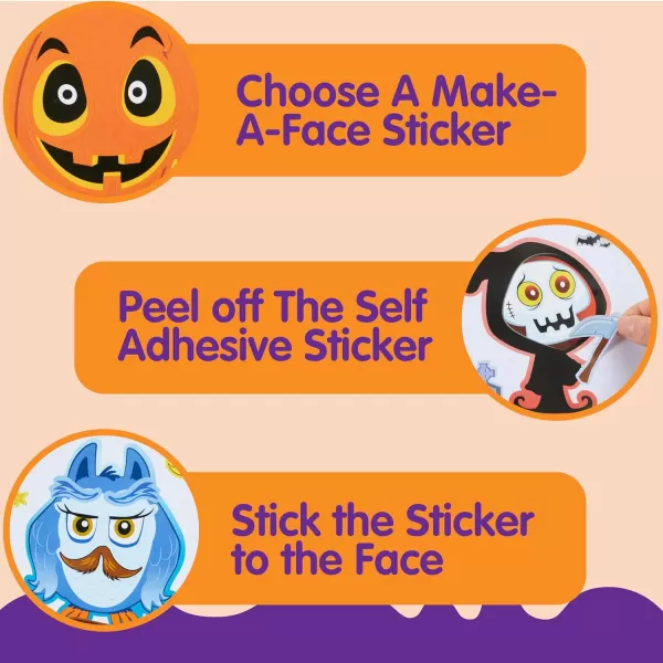 JOYIN 36 Pcs Halloween Make a Face Stickers for Kids Halloween Crafts Party Supplies Halloween Party Favor Funny Stickers with 9 Designs Halloween Games Classroom Art Activities Goodies TreatsCute Stickers