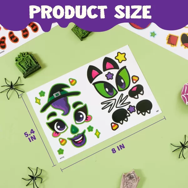 JOYIN 36 Pcs Halloween Pumpkin Face Stickers Halloween Party Favor Craft for Kids Halloween Party Supplies Pumpkin Decorating Sticker for Jack O Lantern with 18 Designs Classroom Activities Game