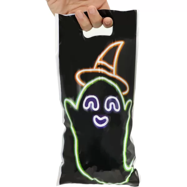JOYIN 72 Pcs Halloween Candy Bag See Through Design with 12 Different Characters Halloween Treat Bag for Candy Bags Small Trick or Treat Bags Plastic Goodie Bags Halloween Party Favors