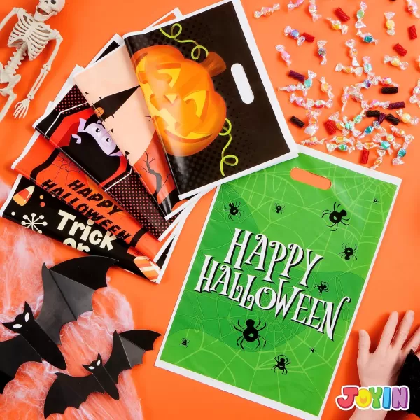 JOYIN 72 Pcs Halloween Candy Bags for Trick or Treating Plastic Goodie Bags Assorted for Halloween TrickorTreat Snacks Party Favors Event Party Favor Supplies Classroom Prizes