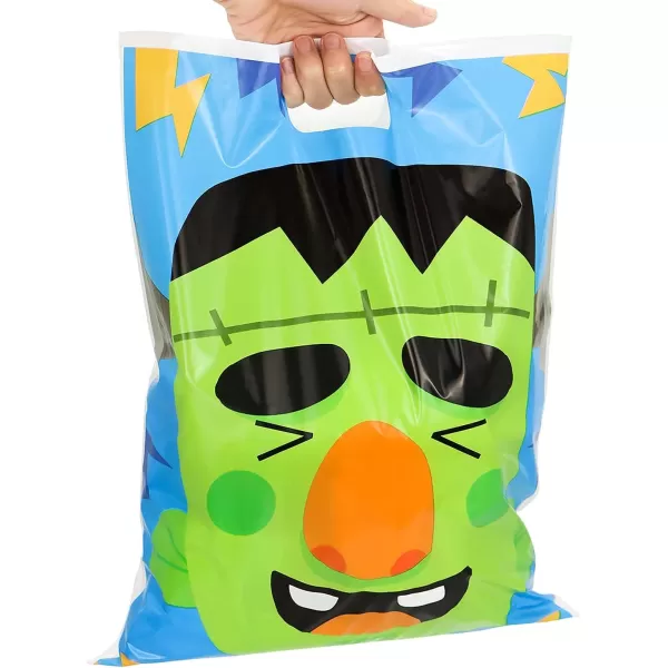 JOYIN 72 Pcs Halloween Treat Bags with 6 Designed Characters Halloween Plastic Goodie Bags Halloween Candy Bags Halloween Trick or Treat Bags for Halloween Snacks Stuffers Party Favor Supplies